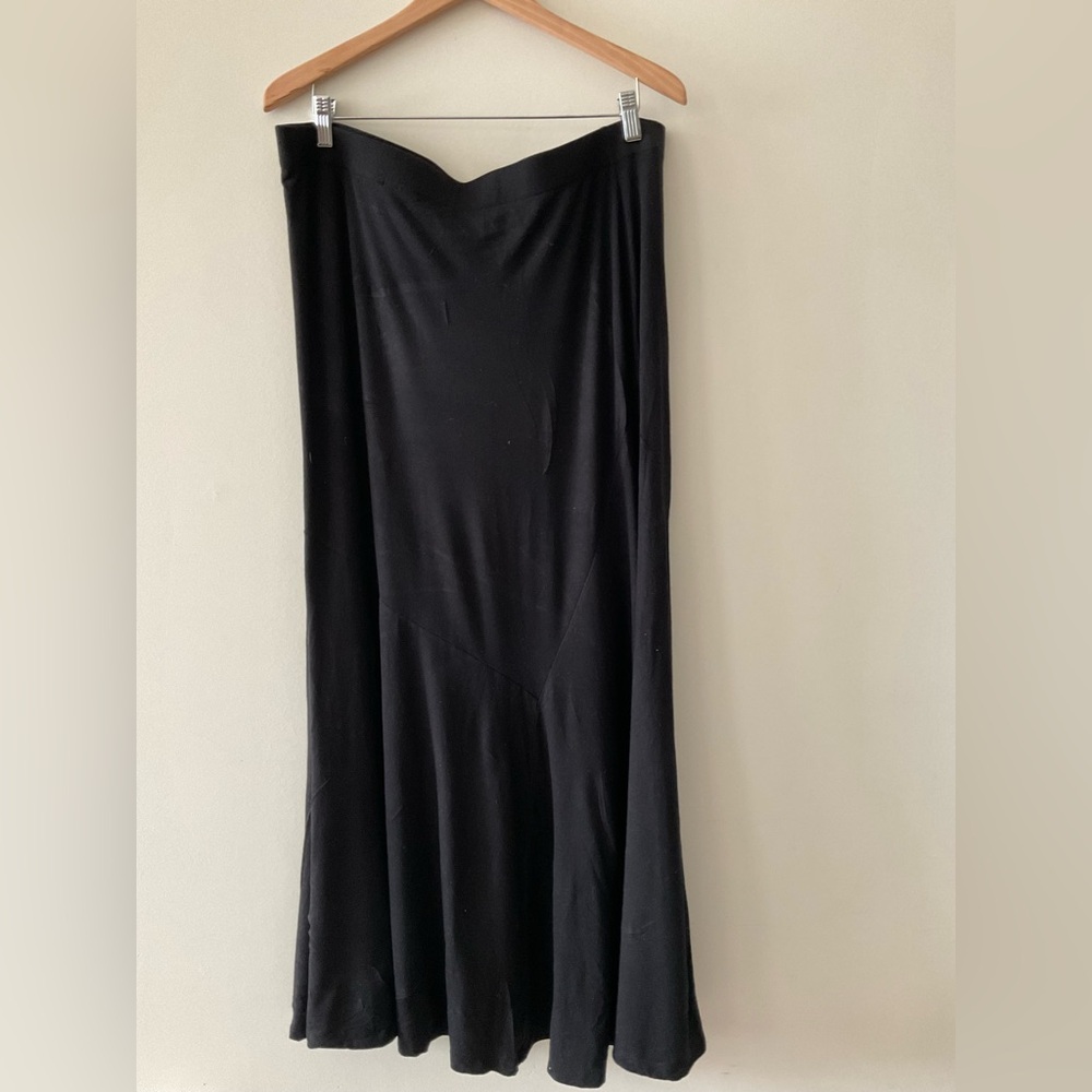 Chico's Maxi fit flare skirt black stretch knit size 3/16 XL